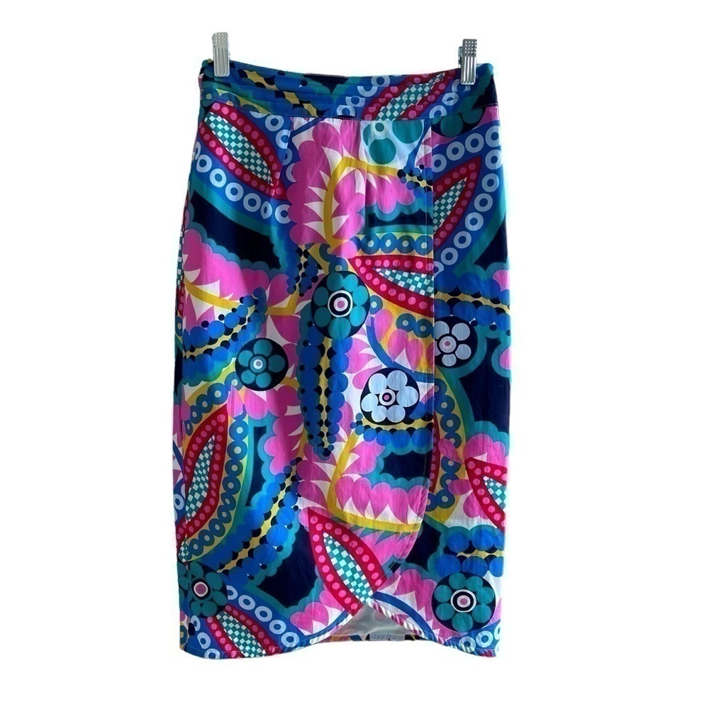 J.‎ Crew Tie-Back 100% Cotton Tulip Midi Skirt  Ratti Kaleidoscope Floral Size 2